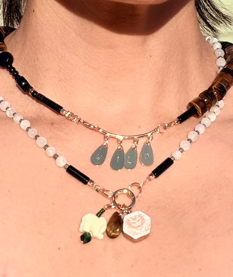 WILD Say It Without Words set — word necklace and companion necklace shown together